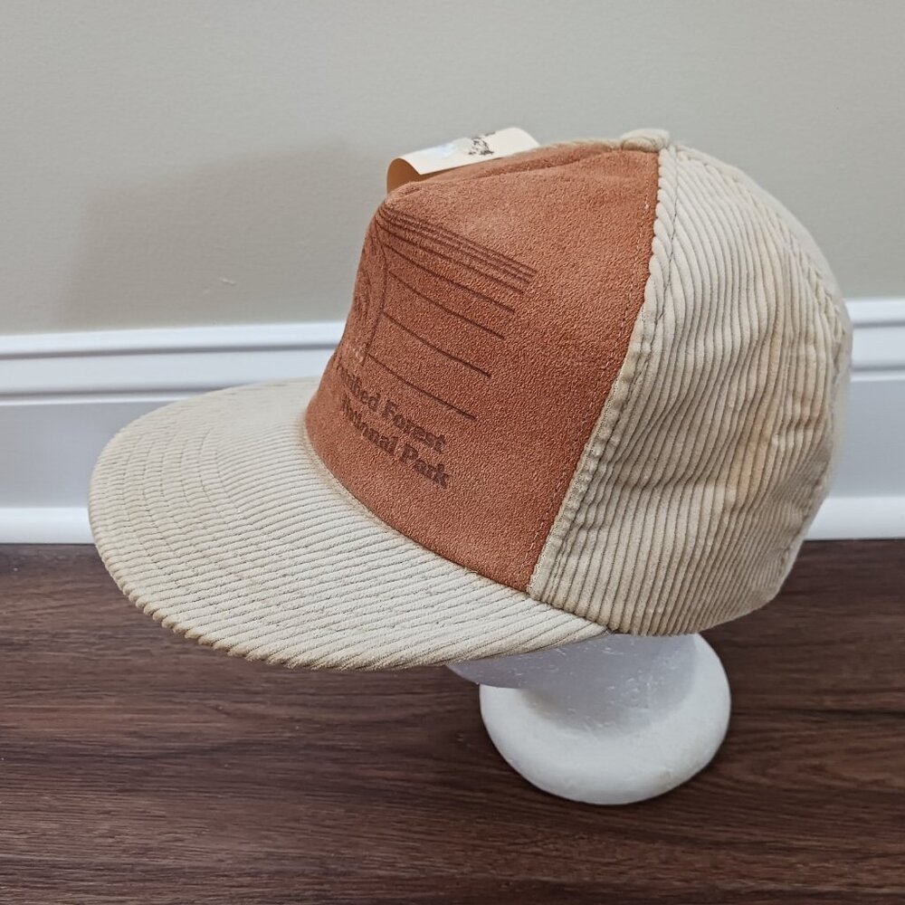 VTG‎ Petrified Forest National Park Baseball Cap Men Tan Corduroy Snapback Hat - Picture 6 of 9